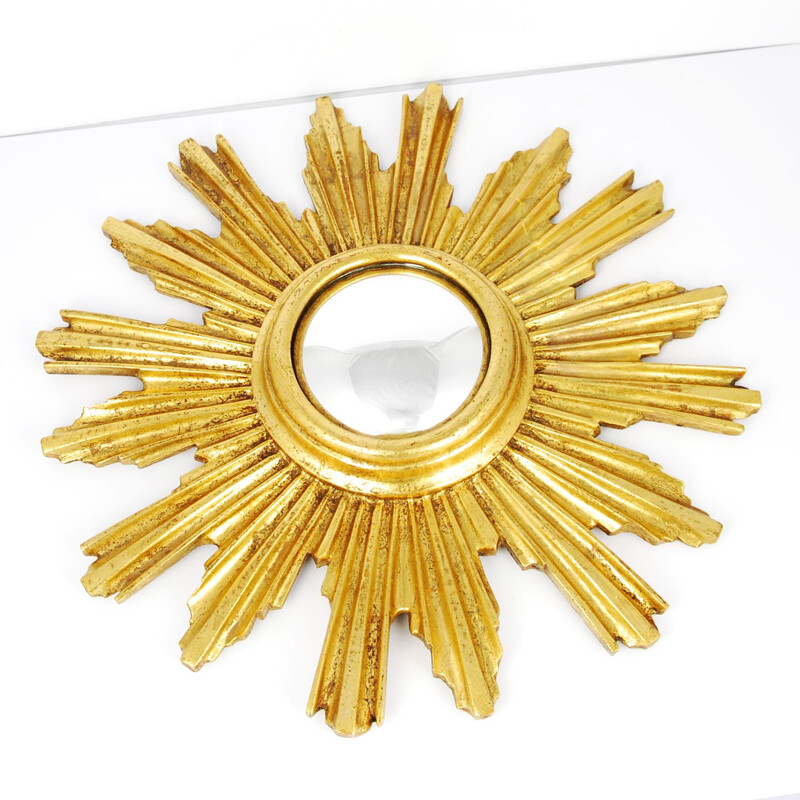 Vintage gilded sun mirror France 1970