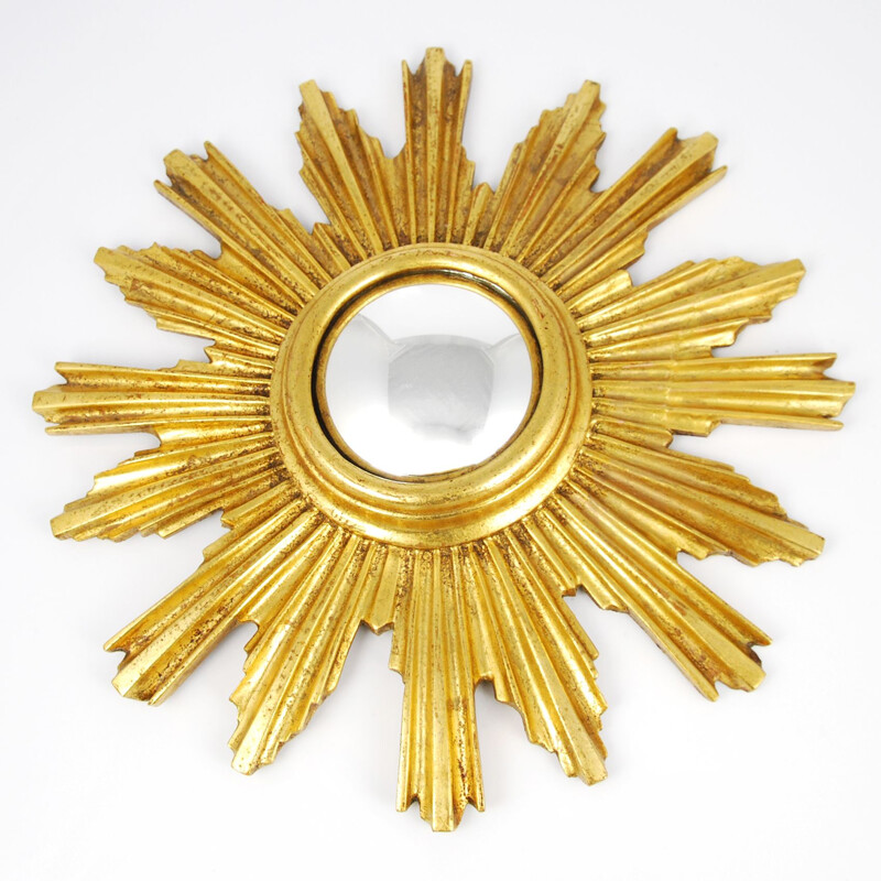 Vintage gilded sun mirror France 1970