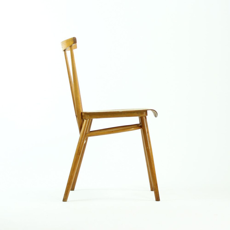 Vintage chair in blond wood by Ton