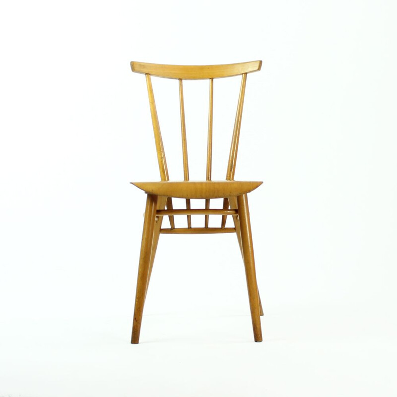 Vintage chair in blond wood by Ton