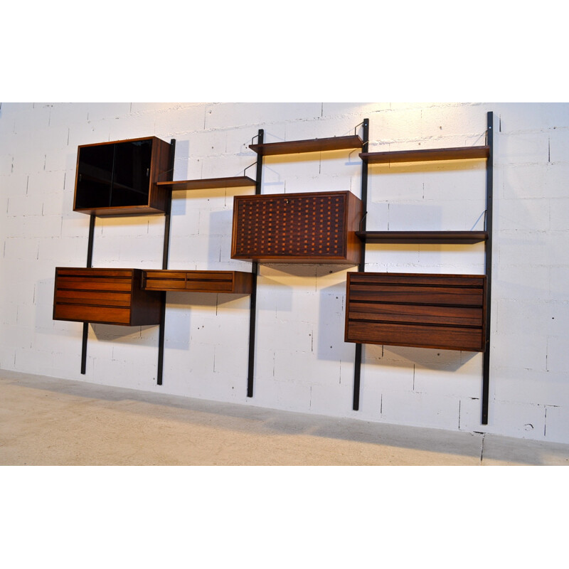 Wall system in rosewood, Poul CADOVIUS - 1950s