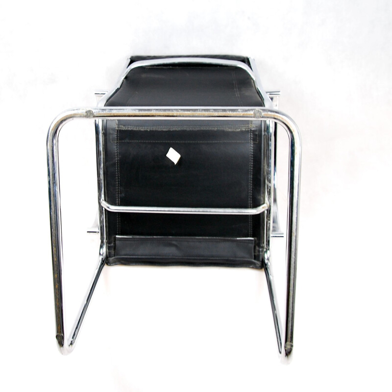 Black leather armchair by Sitland