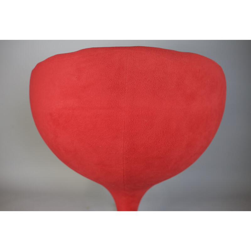 Red Luna chair by Pierre Guariche for Meurop