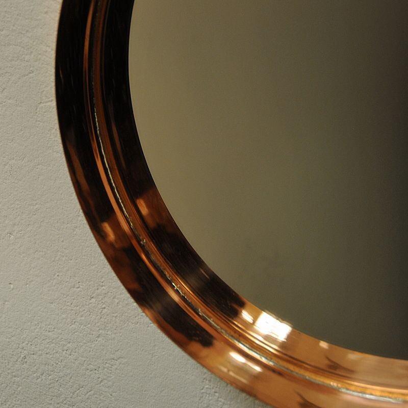 Scandinavian mirror with copper frame