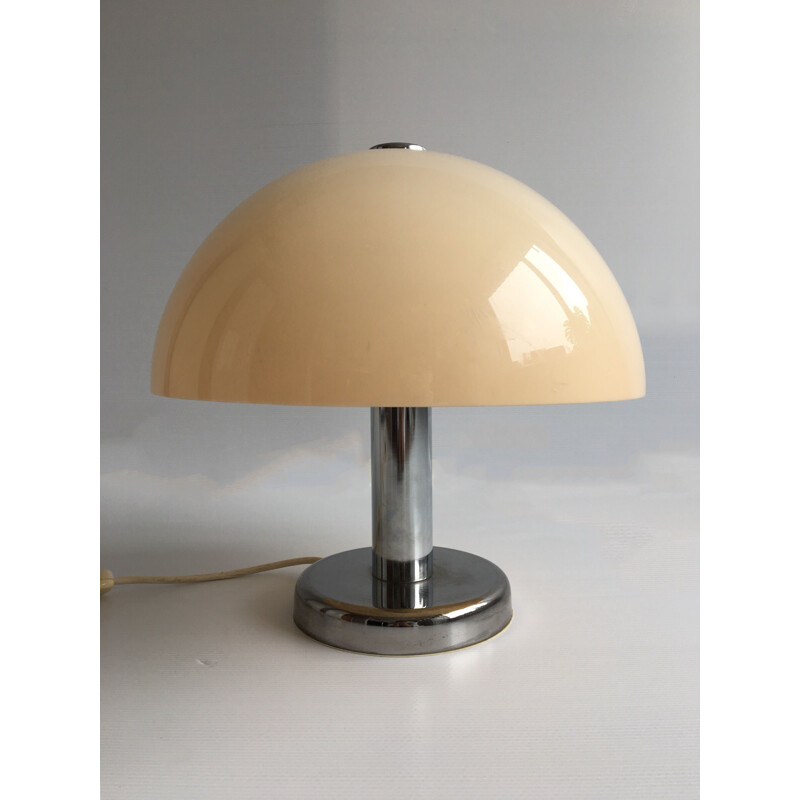 Mushroom table lamp in chrome