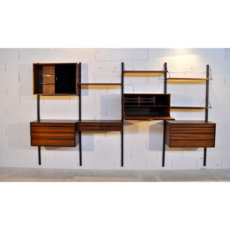 Wall system in rosewood, Poul CADOVIUS - 1950s