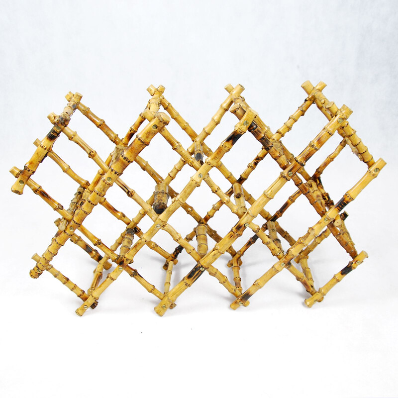 Vintage wine rack in bamboo