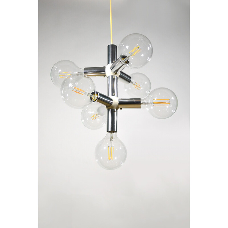 Vintage Atomic hanging lamp for Swiss Lamps in plastic and aluminium