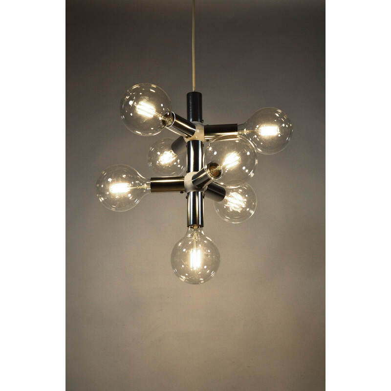 Suspension vintage Atomic pour Swiss Lamps en plastique et aluminium