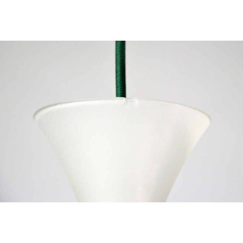 Vintage italian pendant lamp in opaline glass 1950