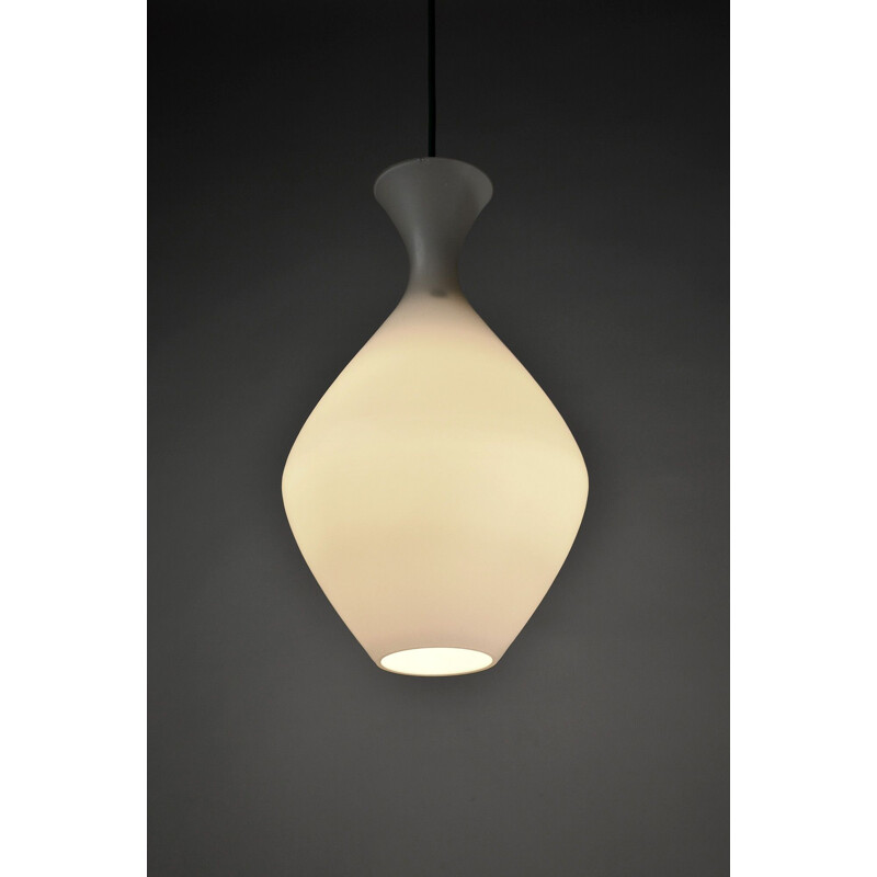 Vintage italian pendant lamp in opaline glass 1950