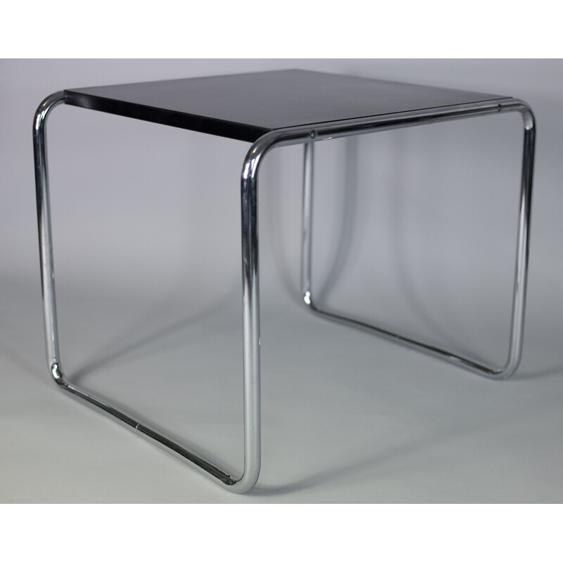 Vintage Laccio coffee table for Dino Gavina in steel and black wood 1960