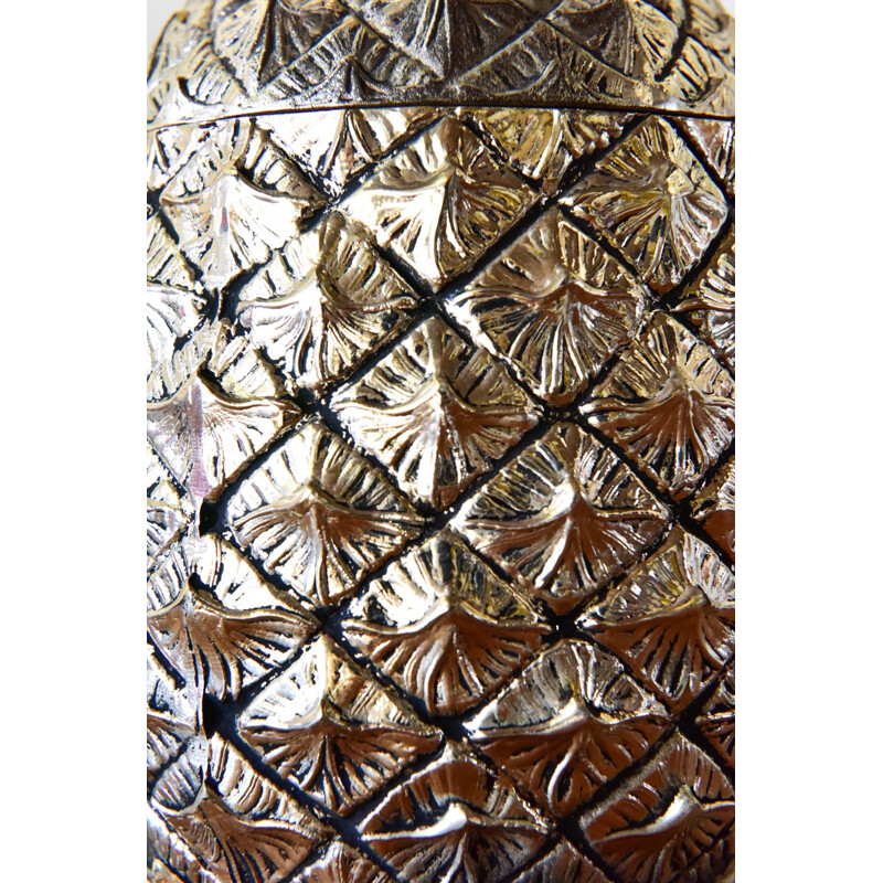 Seau à glace ananas vintage par Mauro Manetti pour Fonderia d’Arte Firenze en aluminium