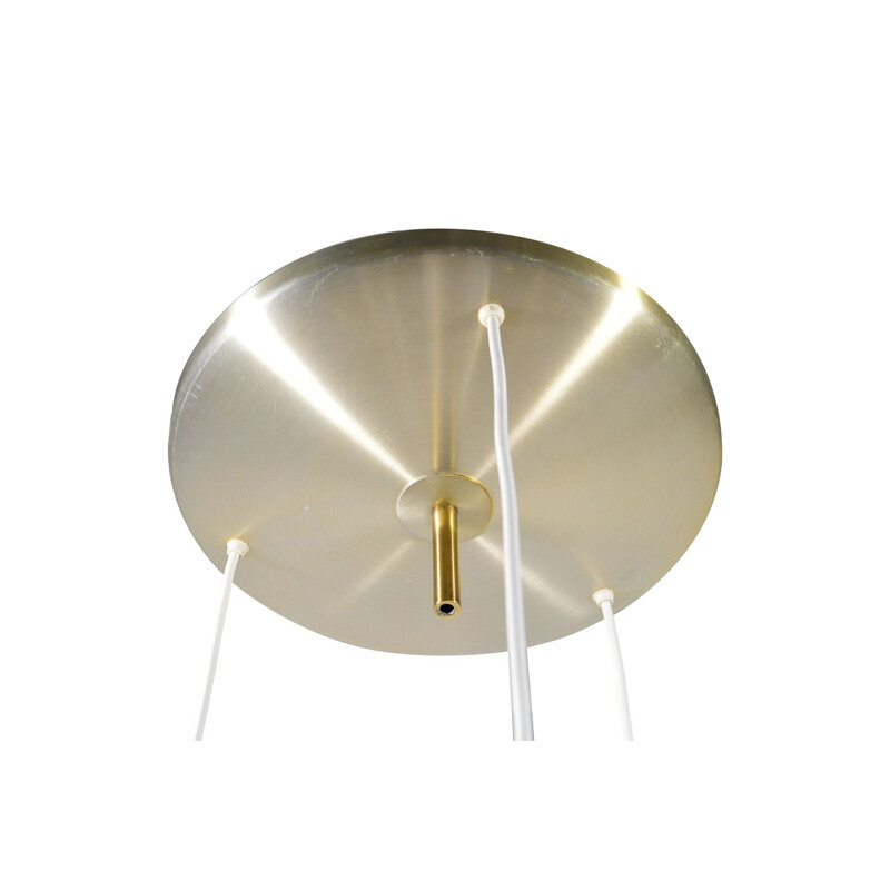 Suspension vintage italienne Stilux Milano en perspex blanc et aluminium 1960