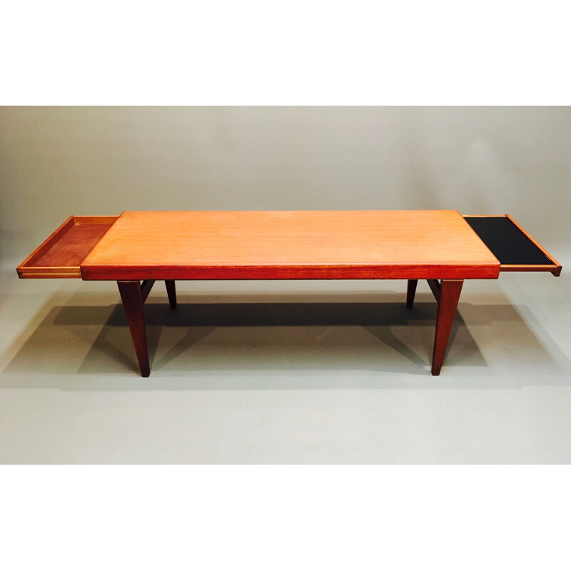 Vintage scandinavian coffee table by Johannes Andersen Scandinavian in teak 1950