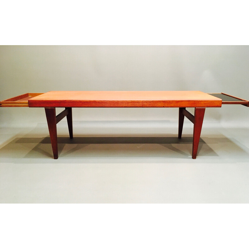 Vintage scandinavian coffee table by Johannes Andersen Scandinavian in teak 1950