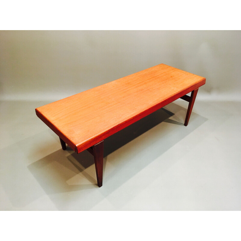 Vintage scandinavian coffee table by Johannes Andersen Scandinavian in teak 1950