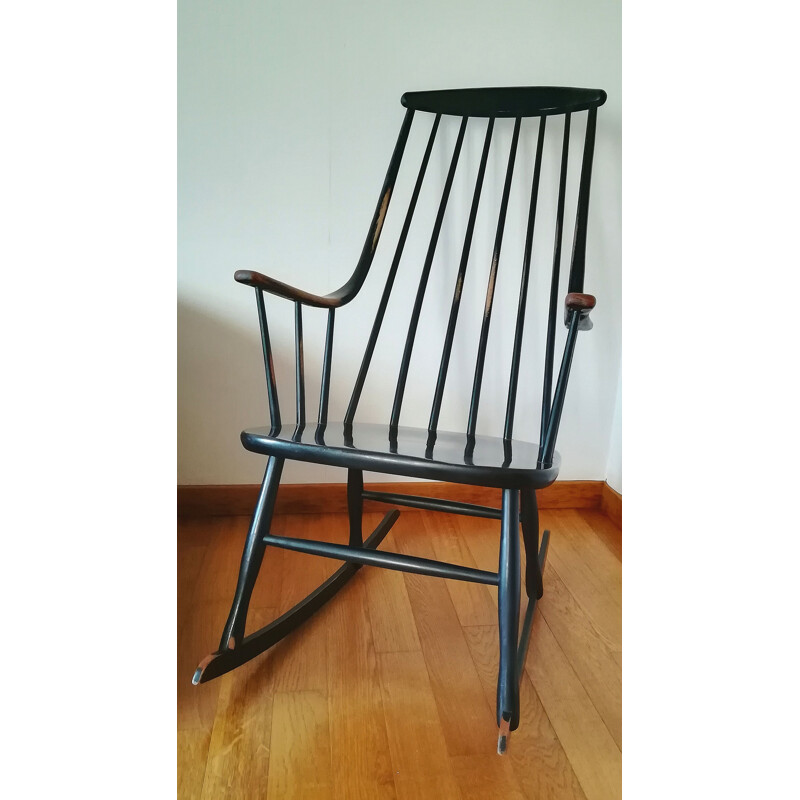 Rocking chair vintage Grandessa de Lena Larsson en bois