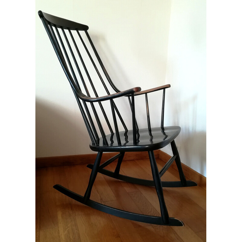 Rocking chair vintage Grandessa de Lena Larsson en bois