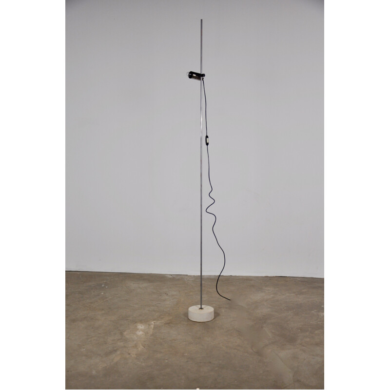 Vintage italian floor lamp in travertine and metal 1960