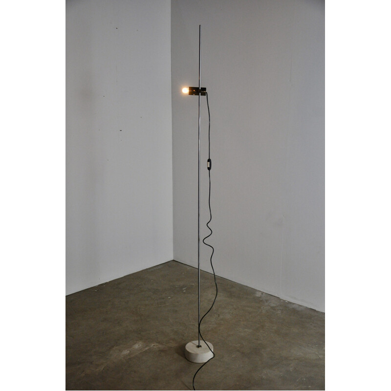 Vintage italian floor lamp in travertine and metal 1960