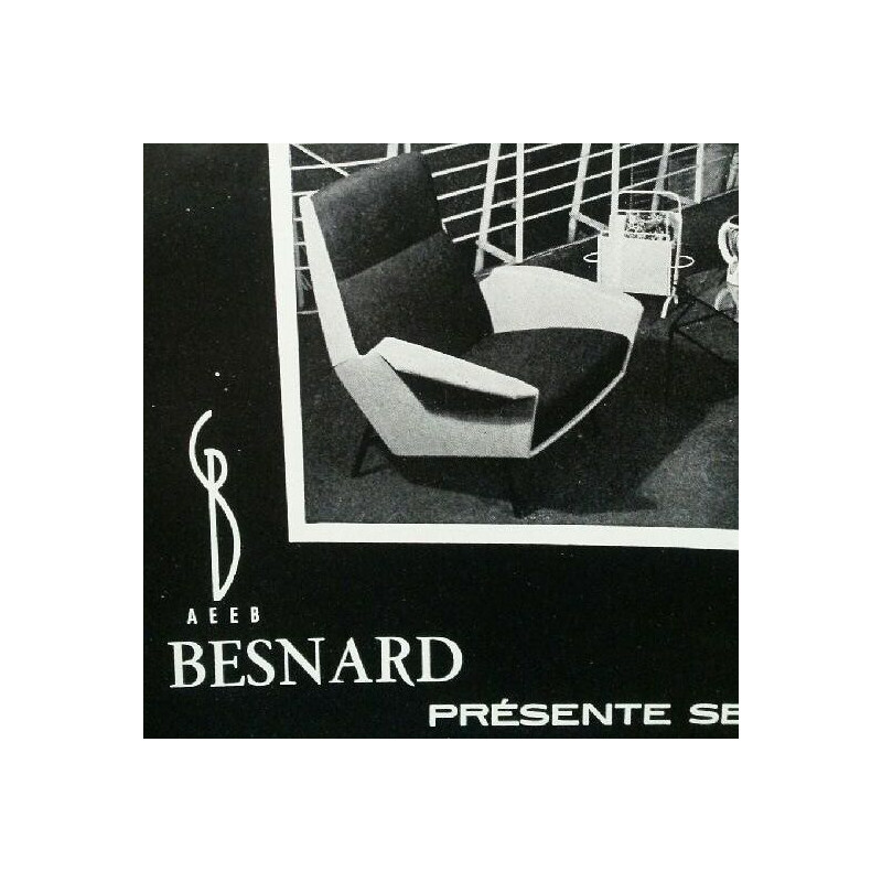 Paire de fauteuils vintage pour Claude Delor en velours 1950