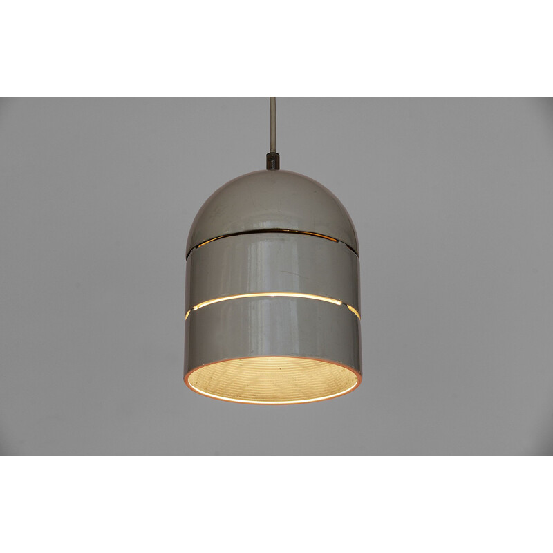 Suspension vintage scandinave en métal gris et plastique 1970