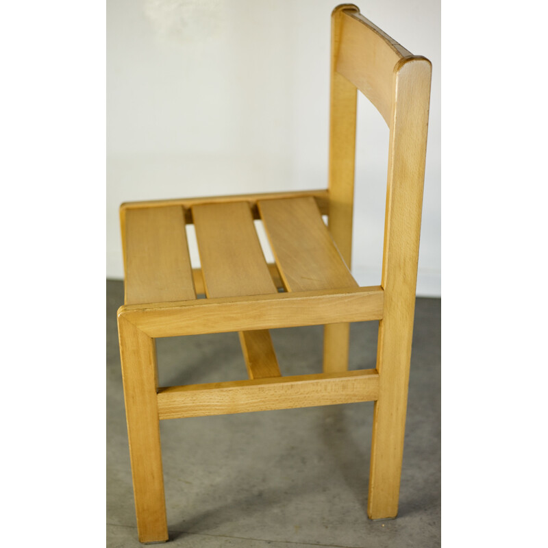 Chaise vintage française de Sornay en bois 1960