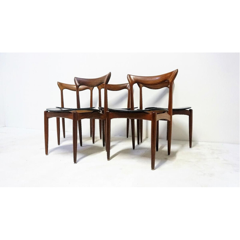 Set of 5 chairs in teak for Bramin