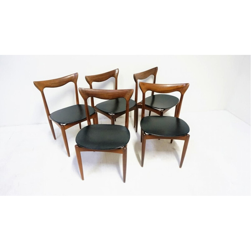 Set of 5 chairs in teak for Bramin