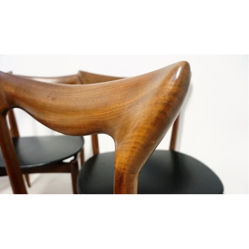 Set of 5 chairs in teak for Bramin