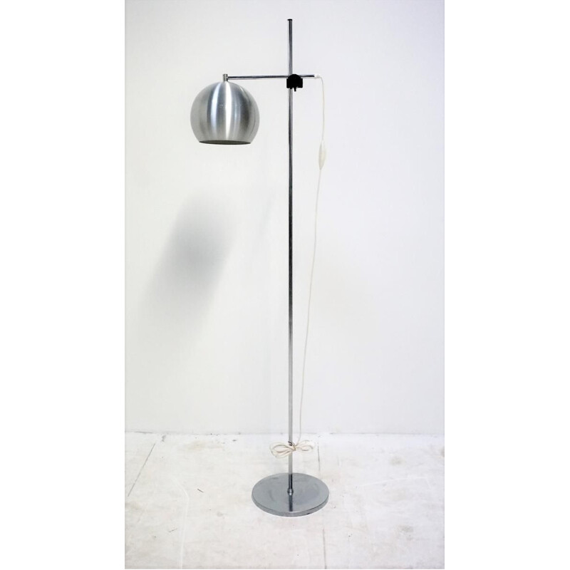 Scandinavian floor lamp in brushed steel