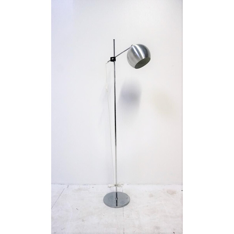 Scandinavian floor lamp in brushed steel