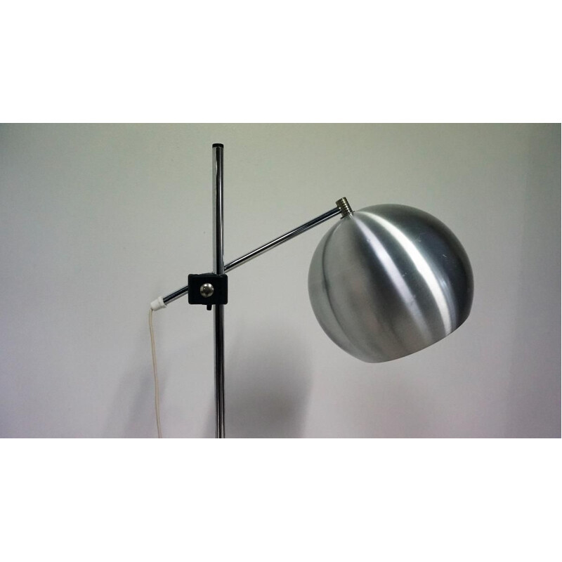 Scandinavian floor lamp in brushed steel