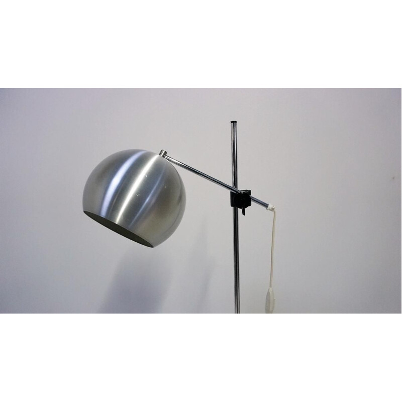 Scandinavian floor lamp in brushed steel