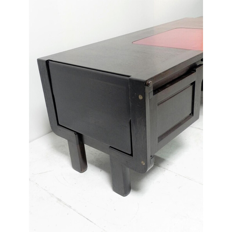 Minister desk in black oak by Guillerme and Chambron