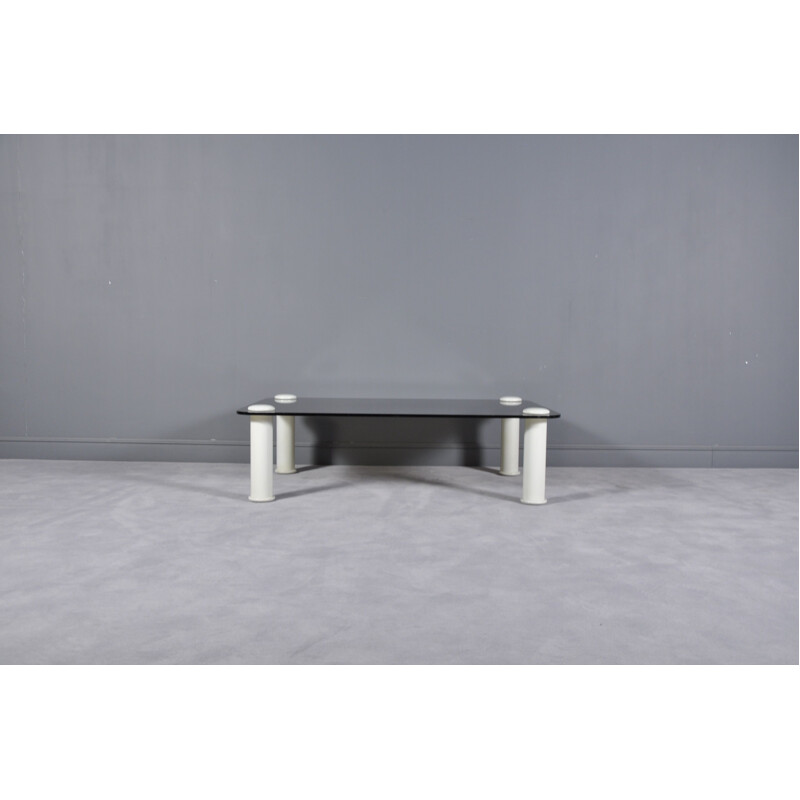 Italian coffee table with black glass top