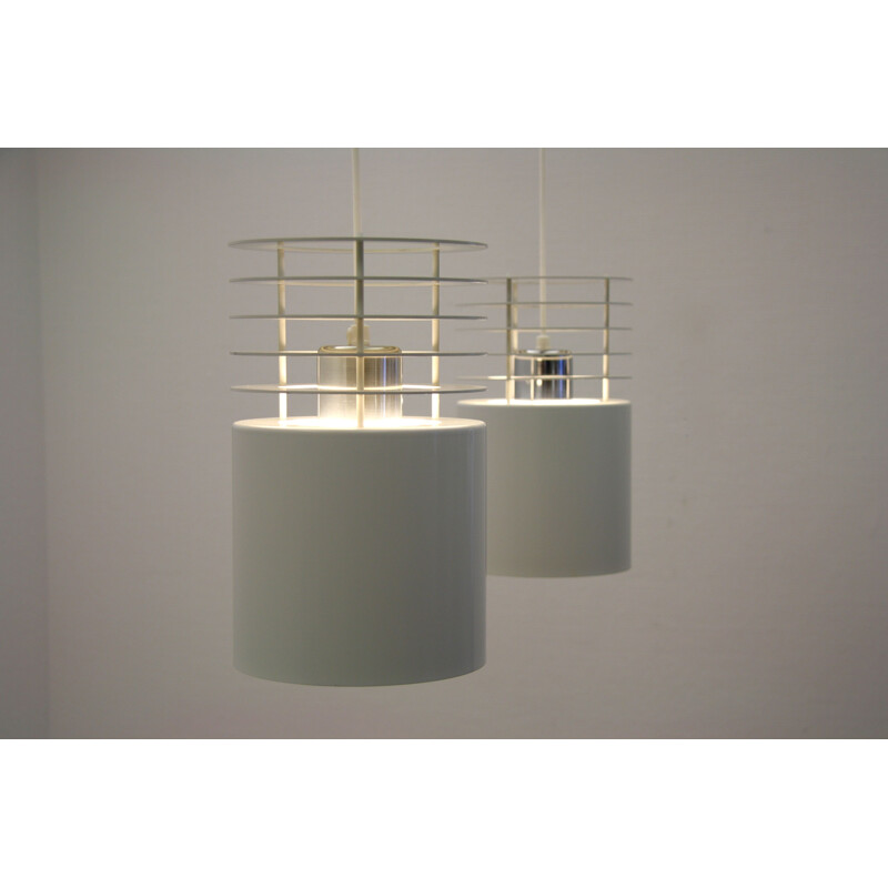 Set of 2 vintage hanging lamps Hydra 1 by Jo Hammerborg for Fog and Mørup, 1970s
