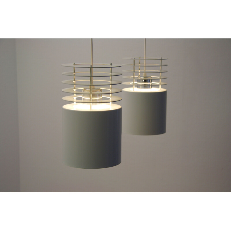 Set of 2 vintage hanging lamps Hydra 1 by Jo Hammerborg for Fog and Mørup, 1970s