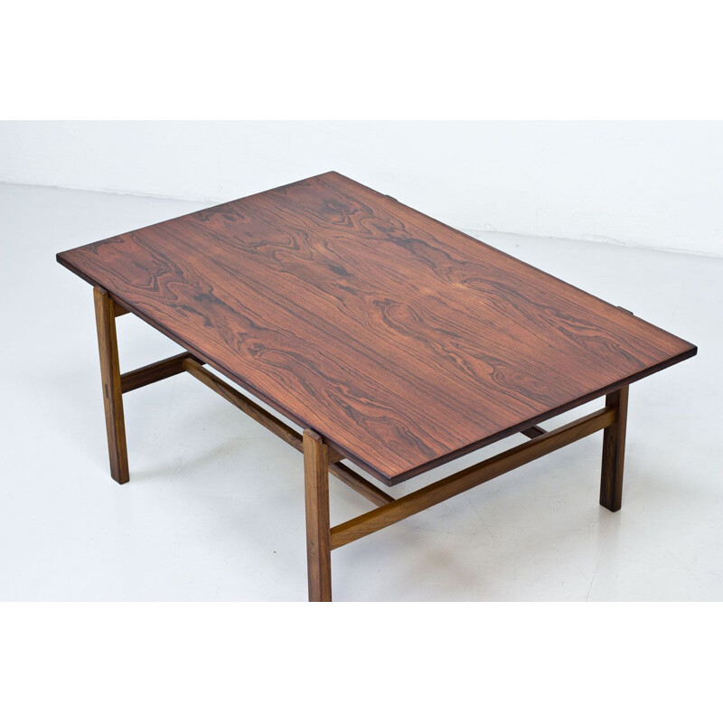 Vintage Coffee Table in Rosewood by Inge Davidson, Sweden, 1960s