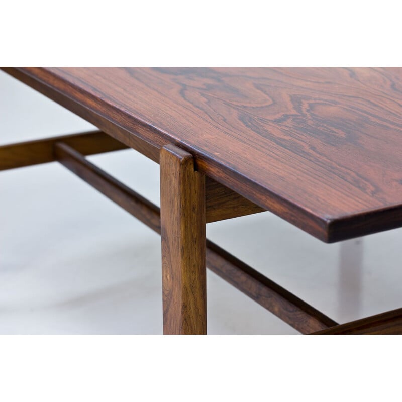 Vintage Coffee Table in Rosewood by Inge Davidson, Sweden, 1960s