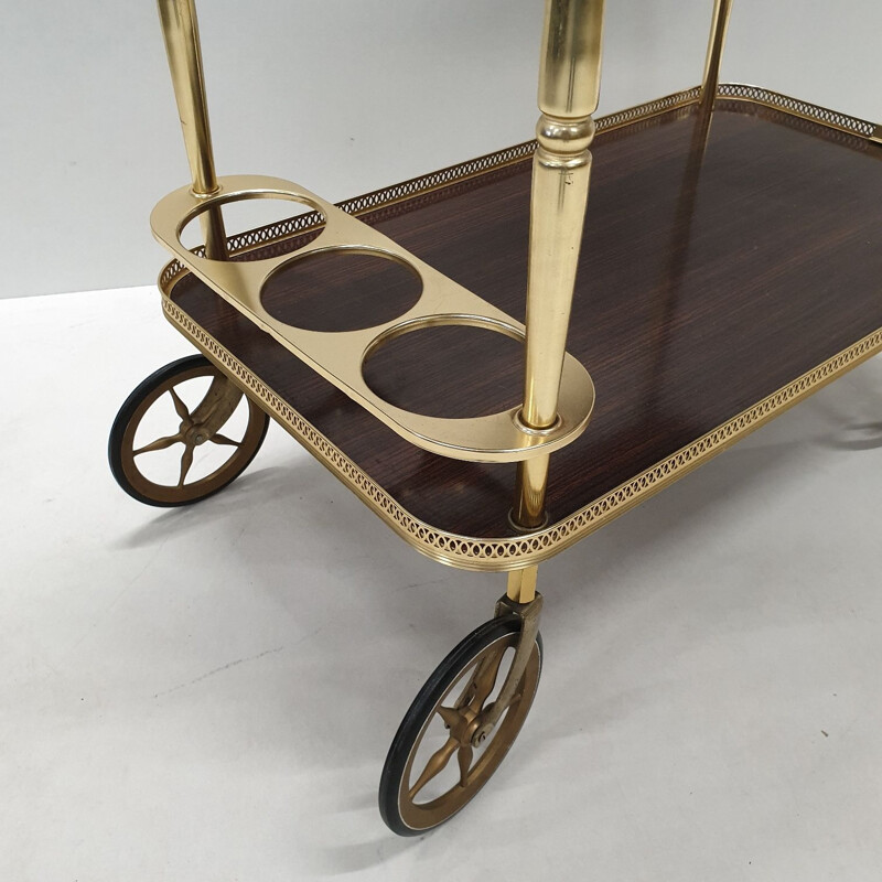 Vintage serving trolley in brass