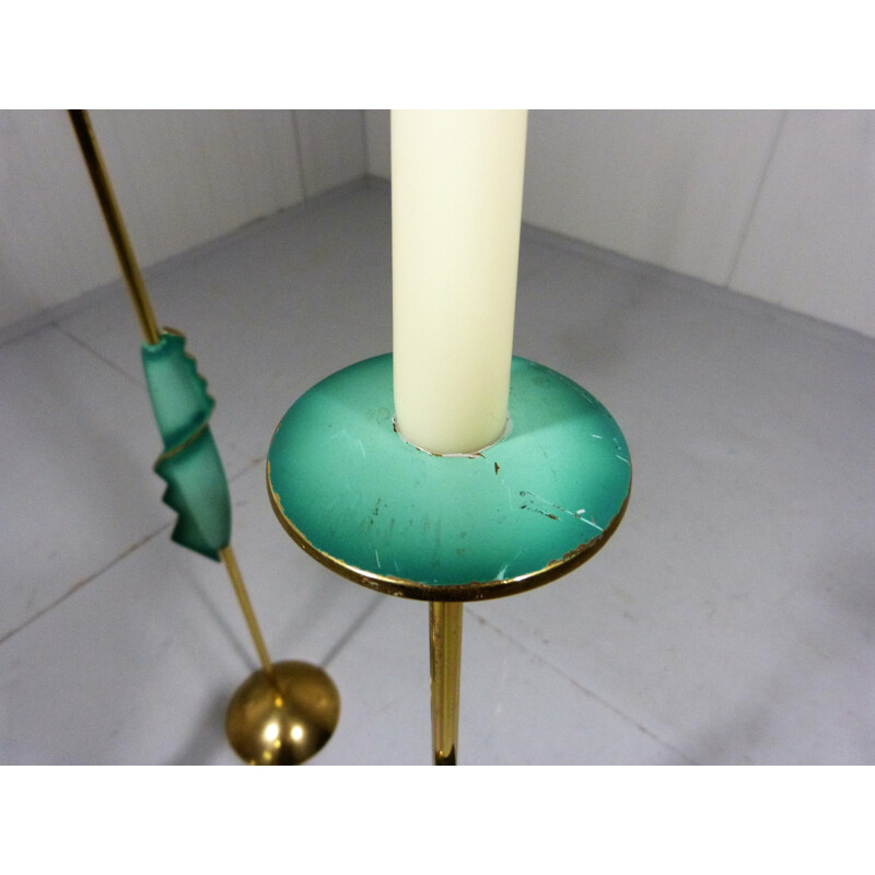 Set of 3 candlesticks in brass and bronze