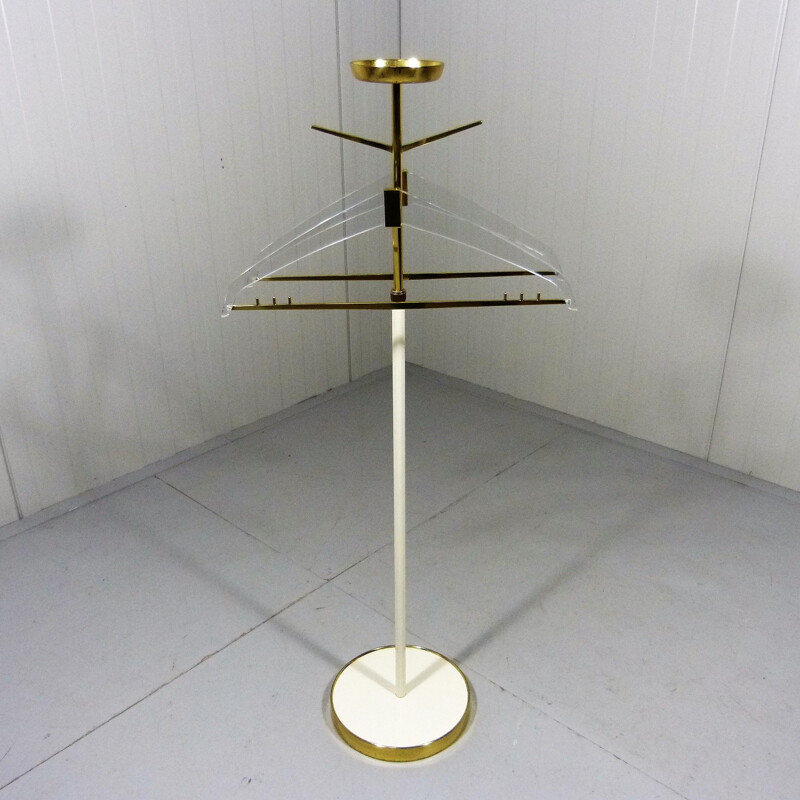 Vintage brass and plexiglass valet stand for Deutsche Werkstatten