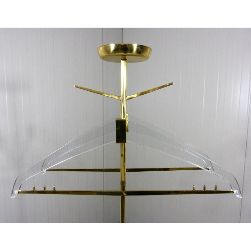 Vintage brass and plexiglass valet stand for Deutsche Werkstatten