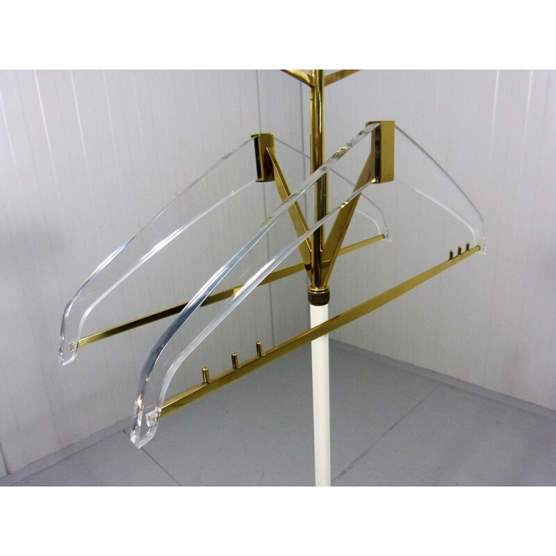 Vintage brass and plexiglass valet stand for Deutsche Werkstatten