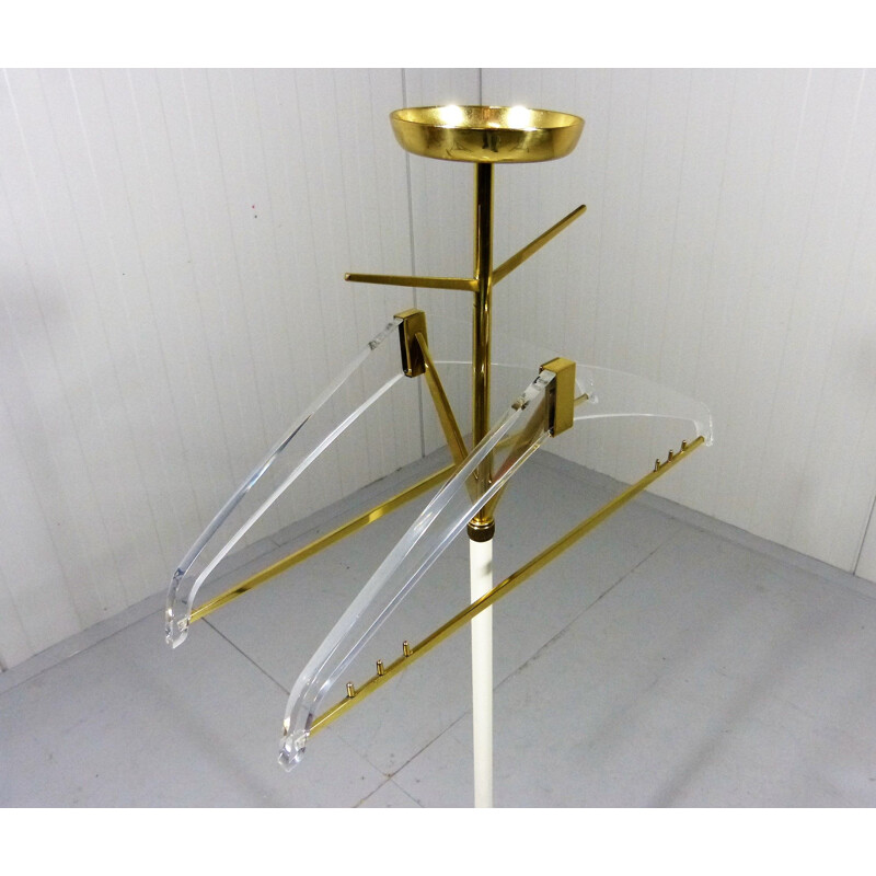 Vintage brass and plexiglass valet stand for Deutsche Werkstatten