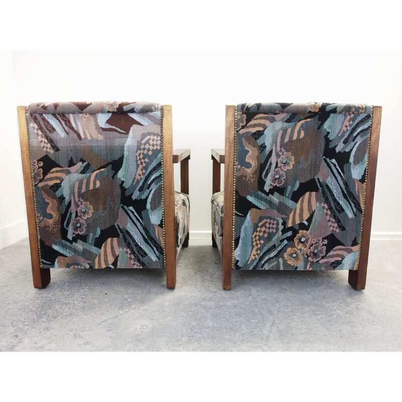 Pair of 2 vintage Art Deco armchairs 1930