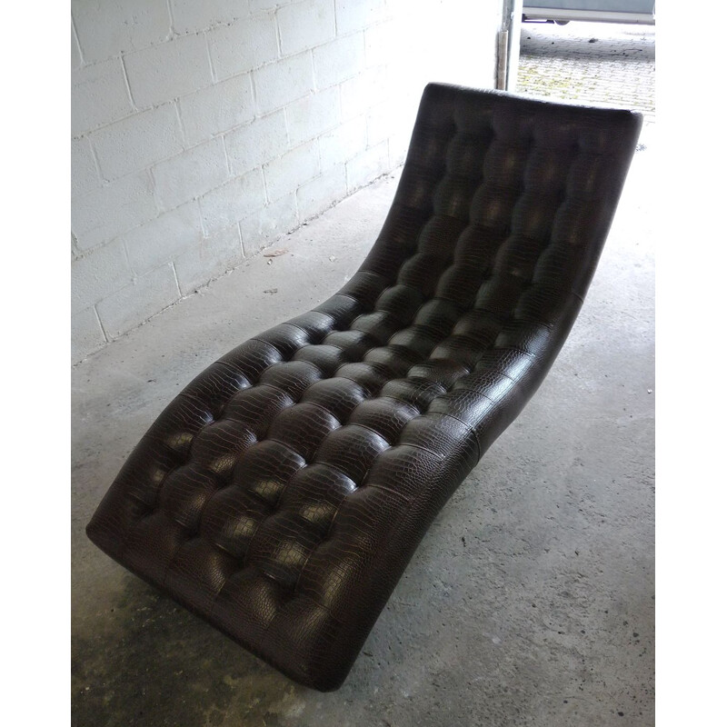 Vintage lounge chair in faux leather from the 60s 