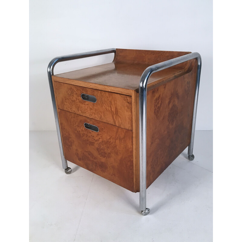 Vintage Chest of drawers in Oak and Chrome 1950